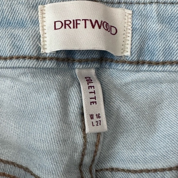 Driftwood Colette Stretch Denim Embroidered Daisy Cuff Crop Jeans Size 16 L27 - Picture 3 of 12